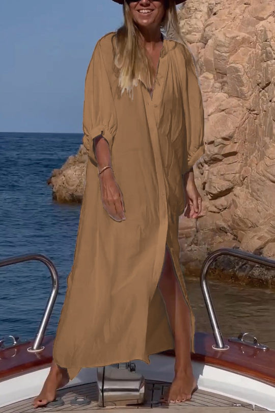 Weißes Satin V-Ausschnitt Kleid