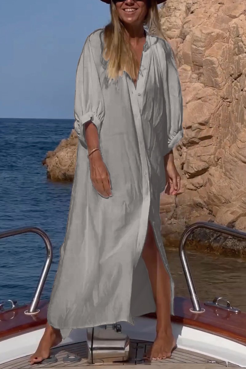 Weißes Satin V-Ausschnitt Kleid