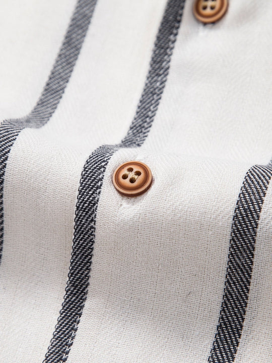 Blend Striped Cuban Shirt & Straight Leg Linen Pants