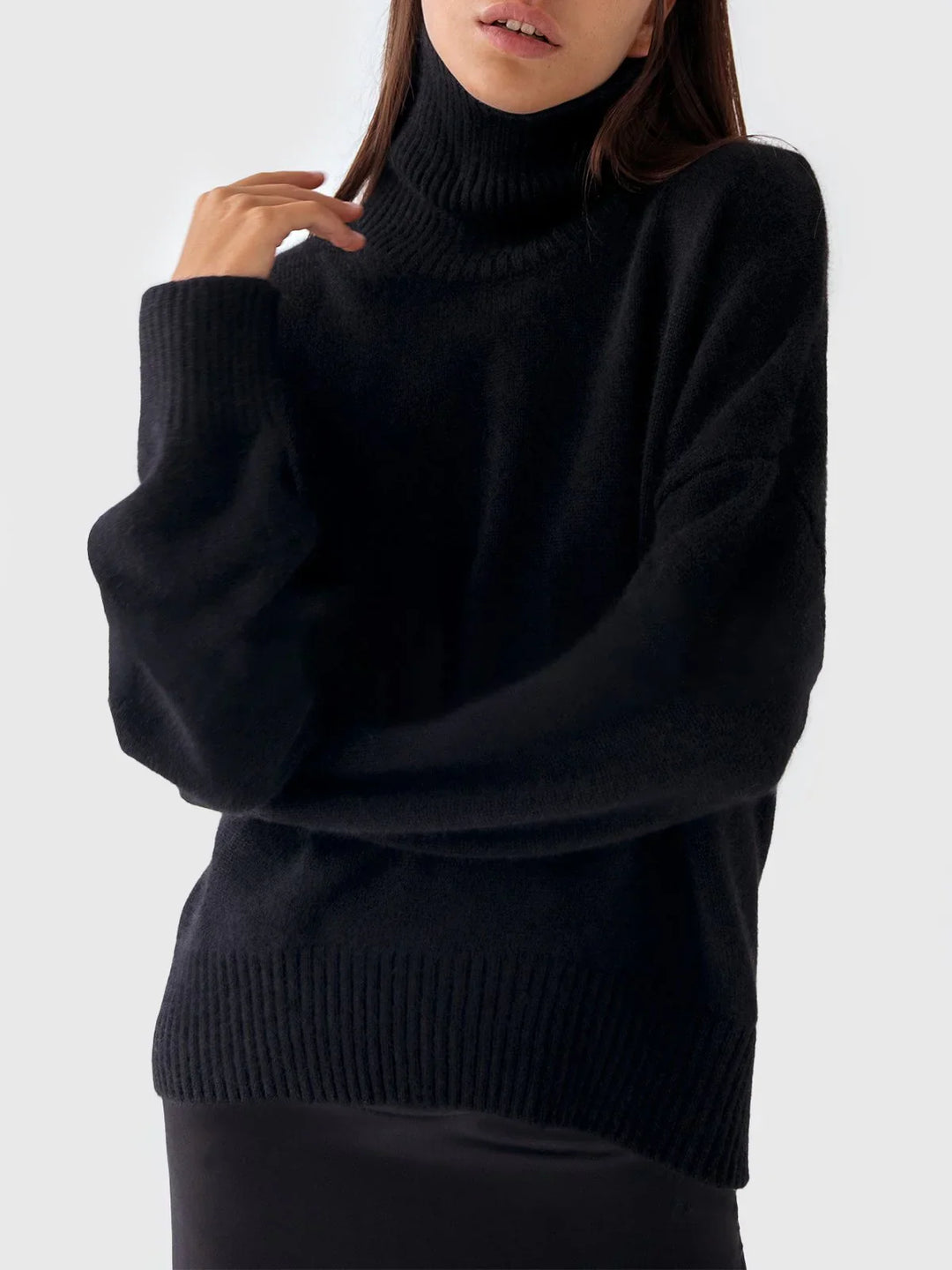 – Oversized lässiger Rollkragenpullover