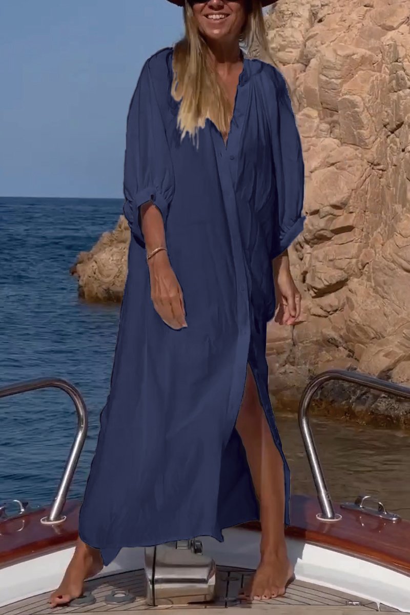 Weißes Satin V-Ausschnitt Kleid