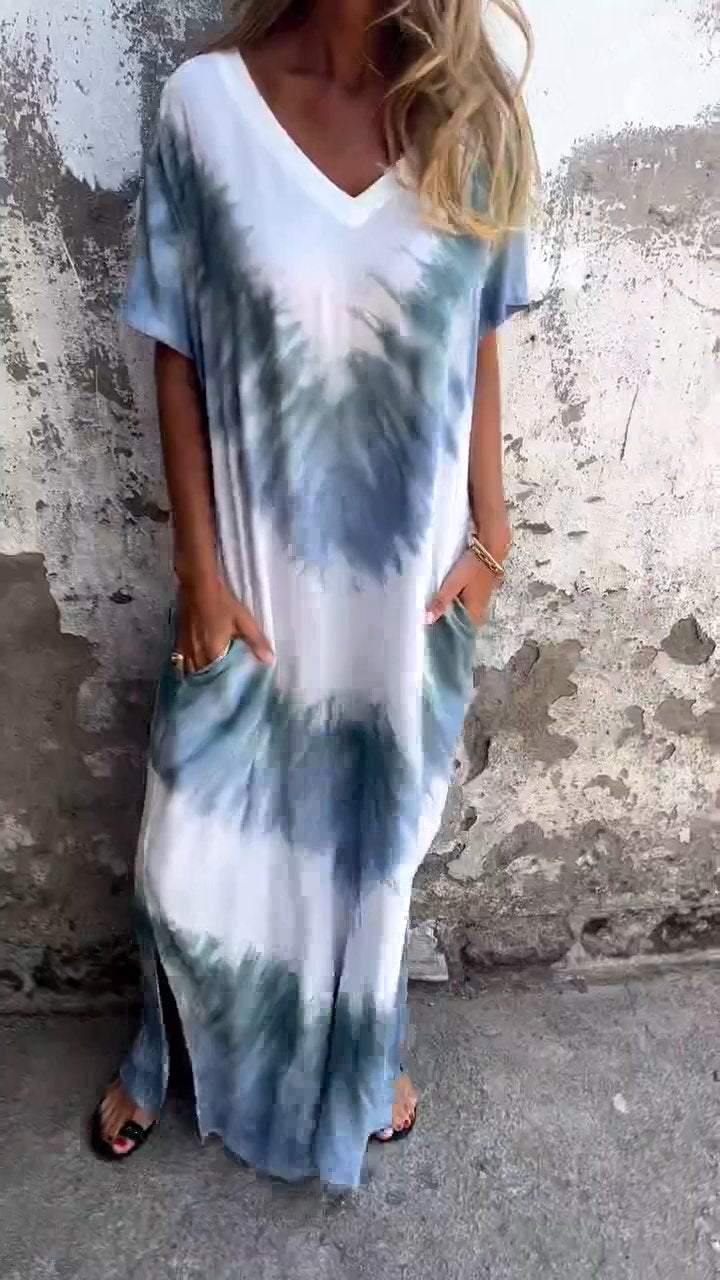 Heidi-Mode | Bequemes Tie-Dye Maxi-Kleid