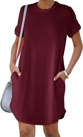 Graues Shirtkleid mit Kurzarm