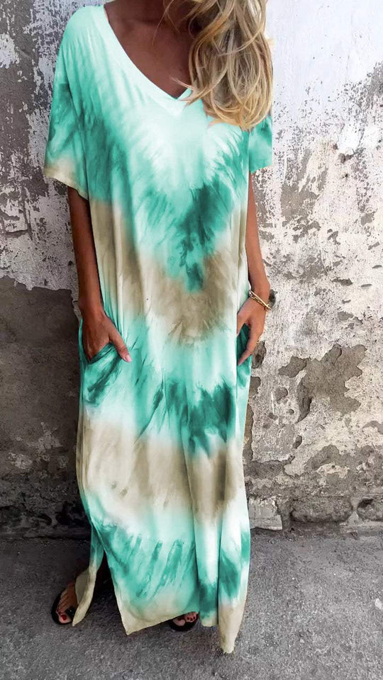 Heidi-Mode | Bequemes Tie-Dye Maxi-Kleid