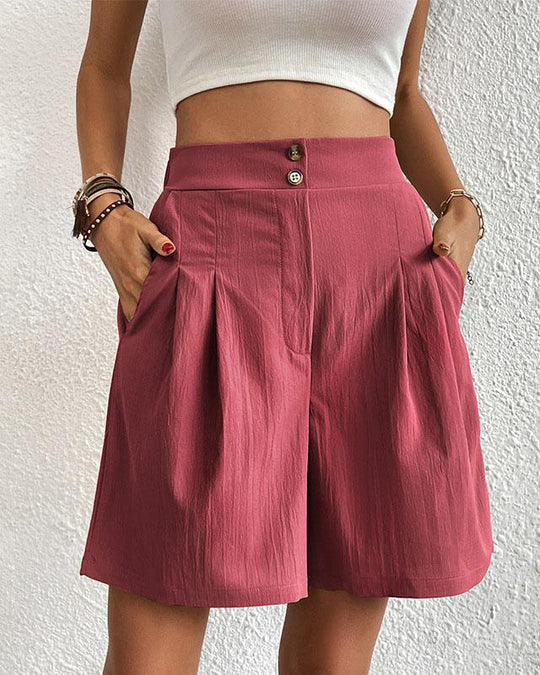 Heidi - Hoch taillierte Damen Shorts mit weitem Schnitt