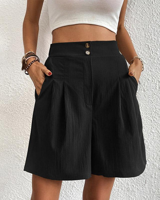 Heidi - Hoch taillierte Damen Shorts mit weitem Schnitt