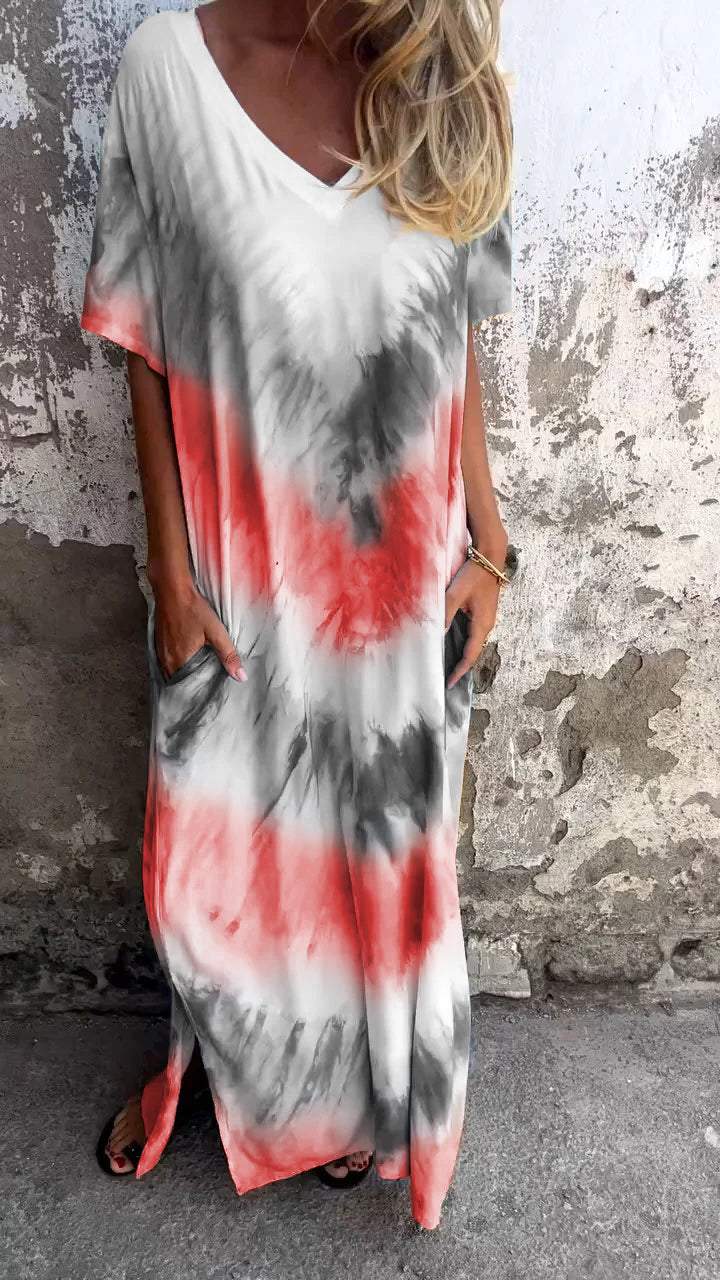 Heidi-Mode | Bequemes Tie-Dye Maxi-Kleid