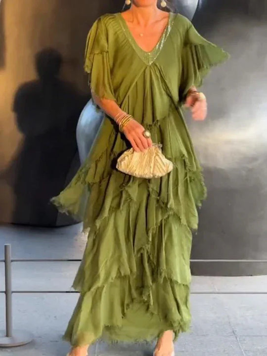 Heidi-Mode | Elegante Lange V-Ausschnitt und Mode Kuchen
