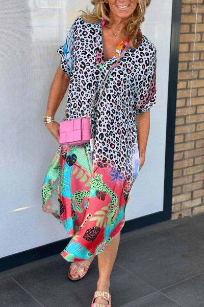 Heidi-Mode | Animal Print Midi Kleid
