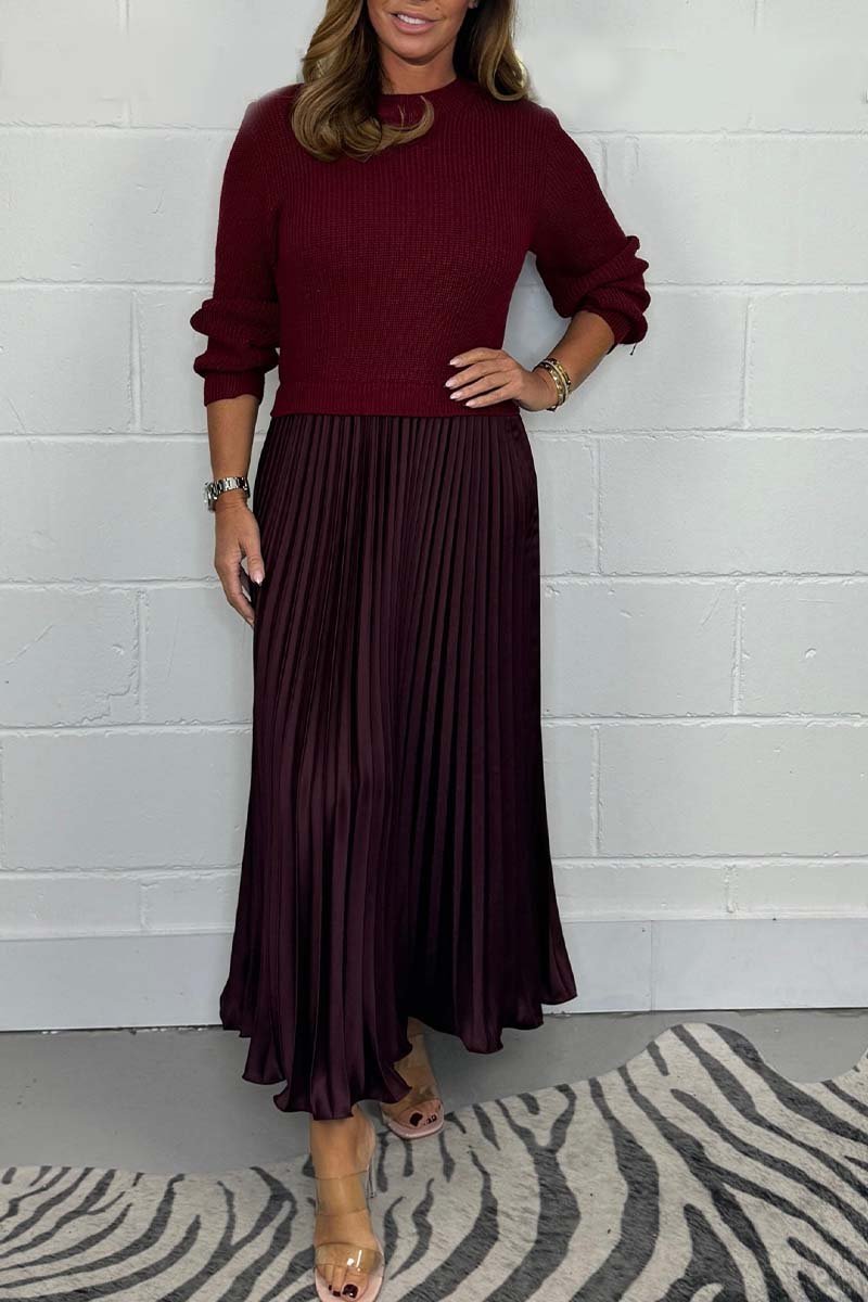 Heidi-Mode | Langer Pullover Mit Faltenrock