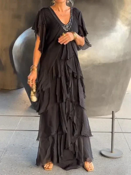 Heidi-Mode | Elegante Lange V-Ausschnitt und Mode Kuchen