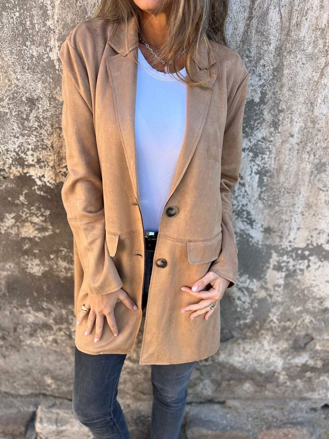 Heidi-Mode | Mantel aus Wildlederimitat