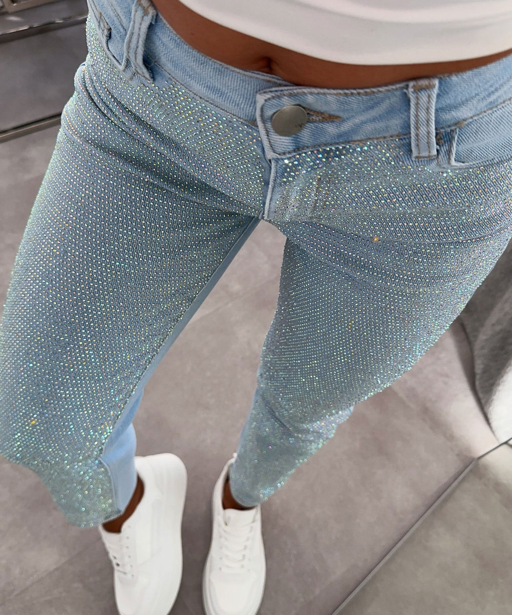 Glitzer Mum Jeans Leandra