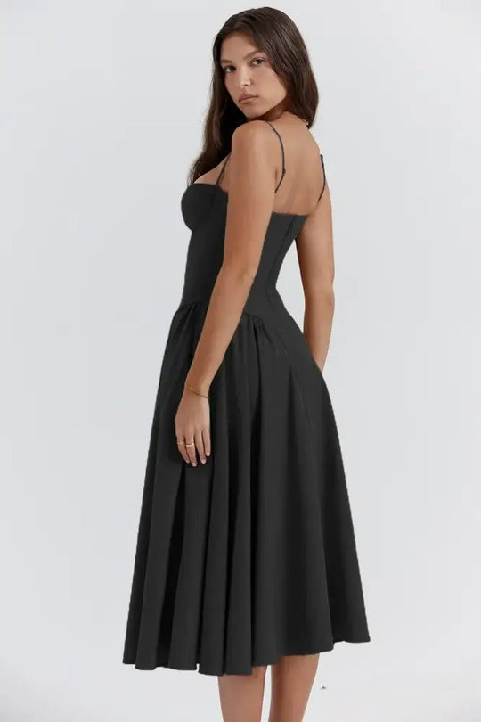 Heidi-Mode | Korsett Midikleid mit Ärmeln Attraktive Passform