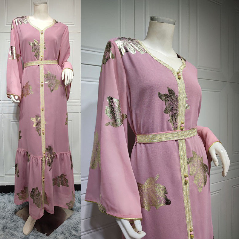 Heidi-Mode | Mittelöstlicher Dubai Bronzer Chiffon Kaftan Kleid