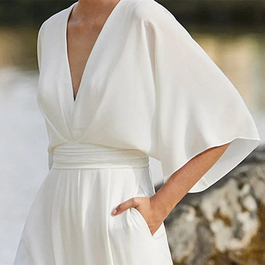Heidi-Mode | Eleganter V-Ausschnitt Jumpsuit