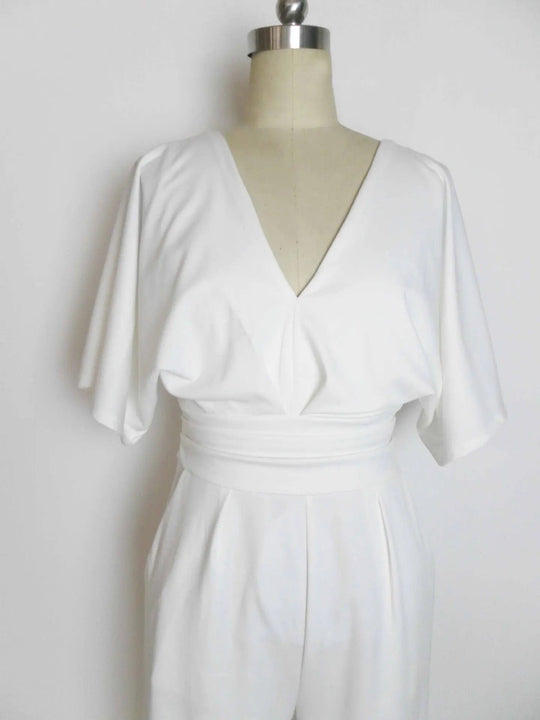 Heidi-Mode | Eleganter V-Ausschnitt Jumpsuit