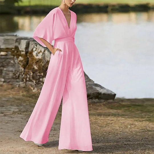Heidi-Mode | Eleganter V-Ausschnitt Jumpsuit