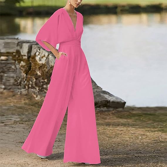 Heidi-Mode | Eleganter V-Ausschnitt Jumpsuit
