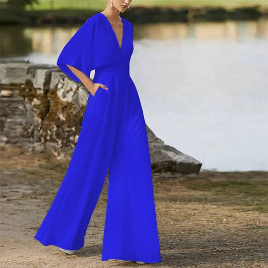 Heidi-Mode | Eleganter V-Ausschnitt Jumpsuit