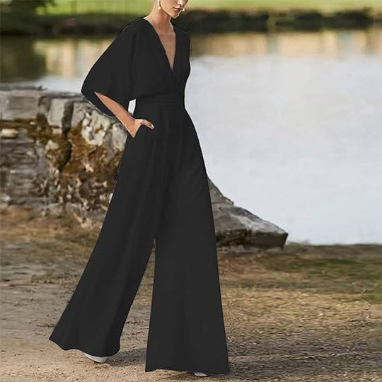 Heidi-Mode | Eleganter V-Ausschnitt Jumpsuit
