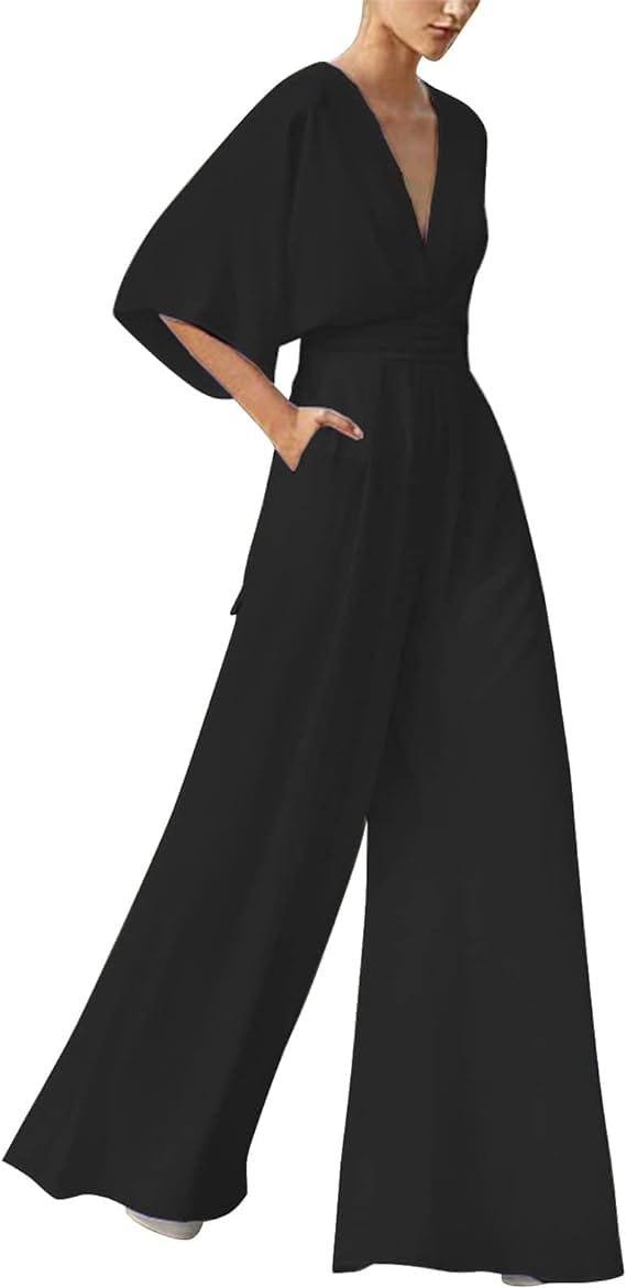 Heidi-Mode | Eleganter V-Ausschnitt Jumpsuit