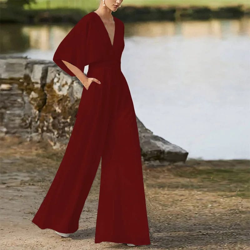 Heidi-Mode | Eleganter V-Ausschnitt Jumpsuit