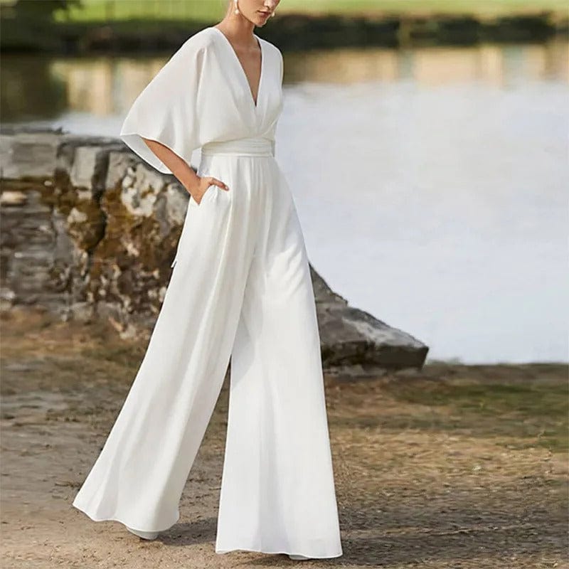 Heidi-Mode | Eleganter V-Ausschnitt Jumpsuit