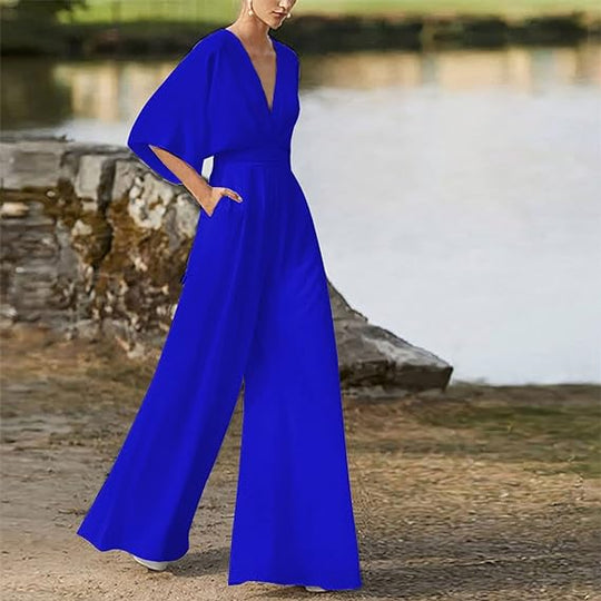 Heidi-Mode | Eleganter V-Ausschnitt Jumpsuit