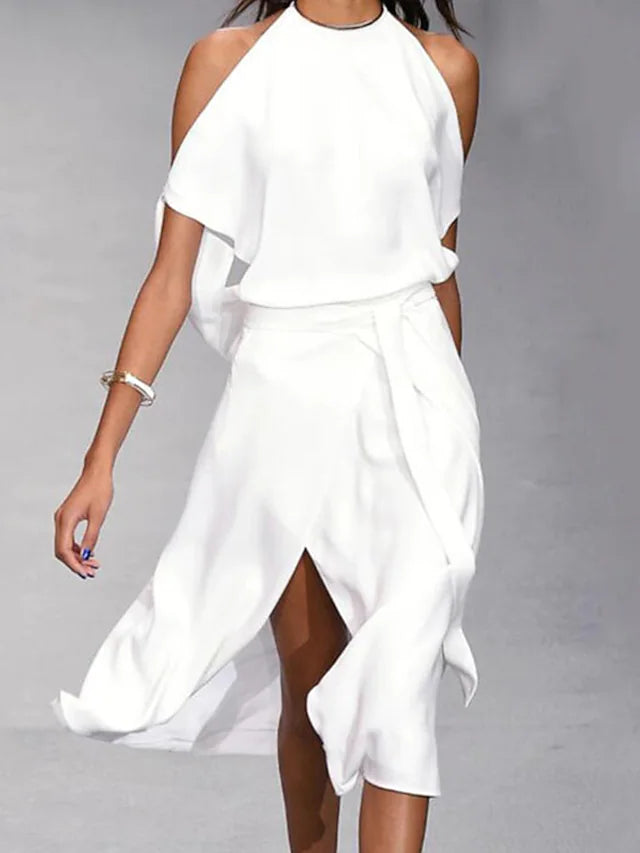 Heidi-Mode | Lässig Off Shoulder Midi Kleid