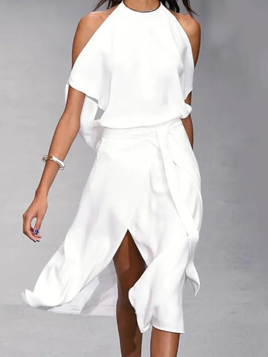 Heidi-Mode | Lässig Off Shoulder Midi Kleid
