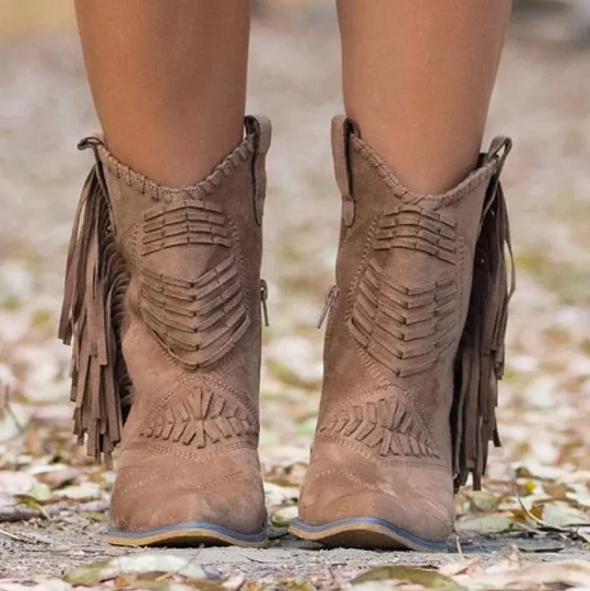 Heidi-Mode | Western Cowgirl Stiefel mit Fransen