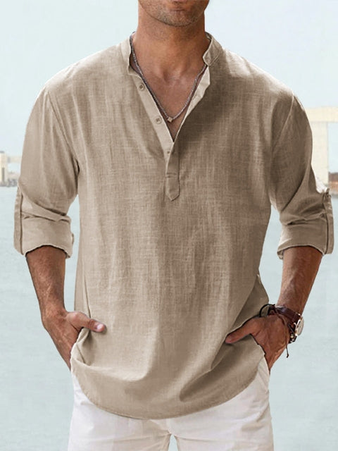 Heidi-Mode | Glattes Lässiges Leinen Overshirt