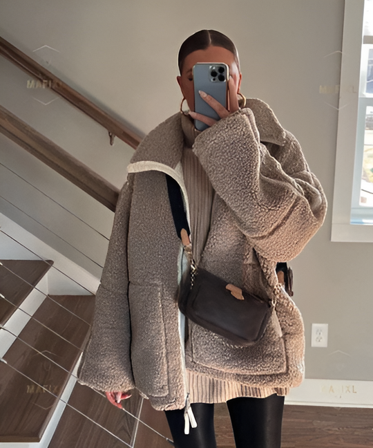 Heidi-Mode | Teddyjacke In Cremeweiß