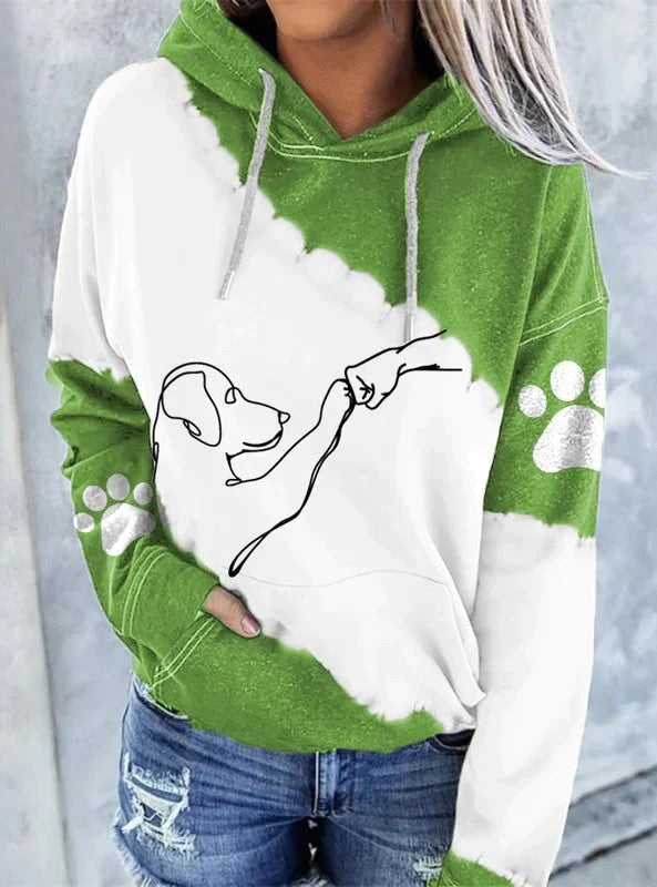 Stylischer Kapuzenpullover mit Hundeillustrationen