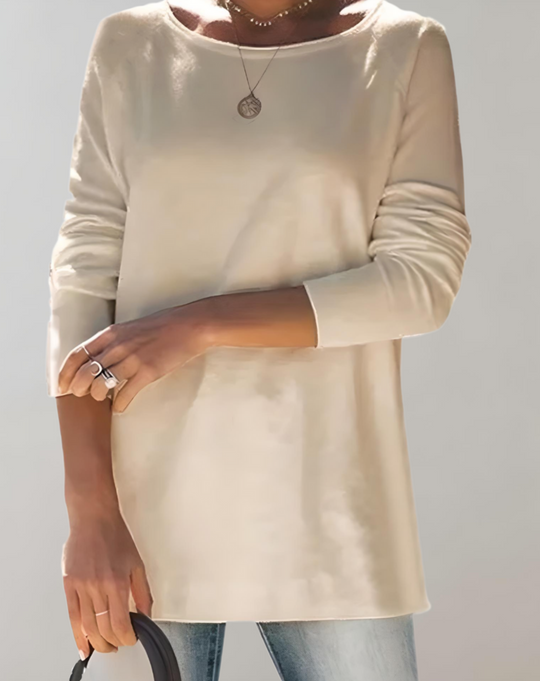 Heidi-Mode | Simpele Semi Oversized En Lange Trui Ronde Hals