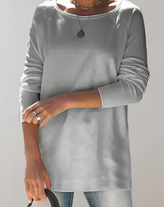 Heidi-Mode | Simpele Semi Oversized En Lange Trui Ronde Hals
