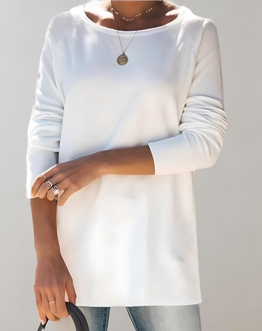 Heidi-Mode | Simpele Semi Oversized En Lange Trui Ronde Hals