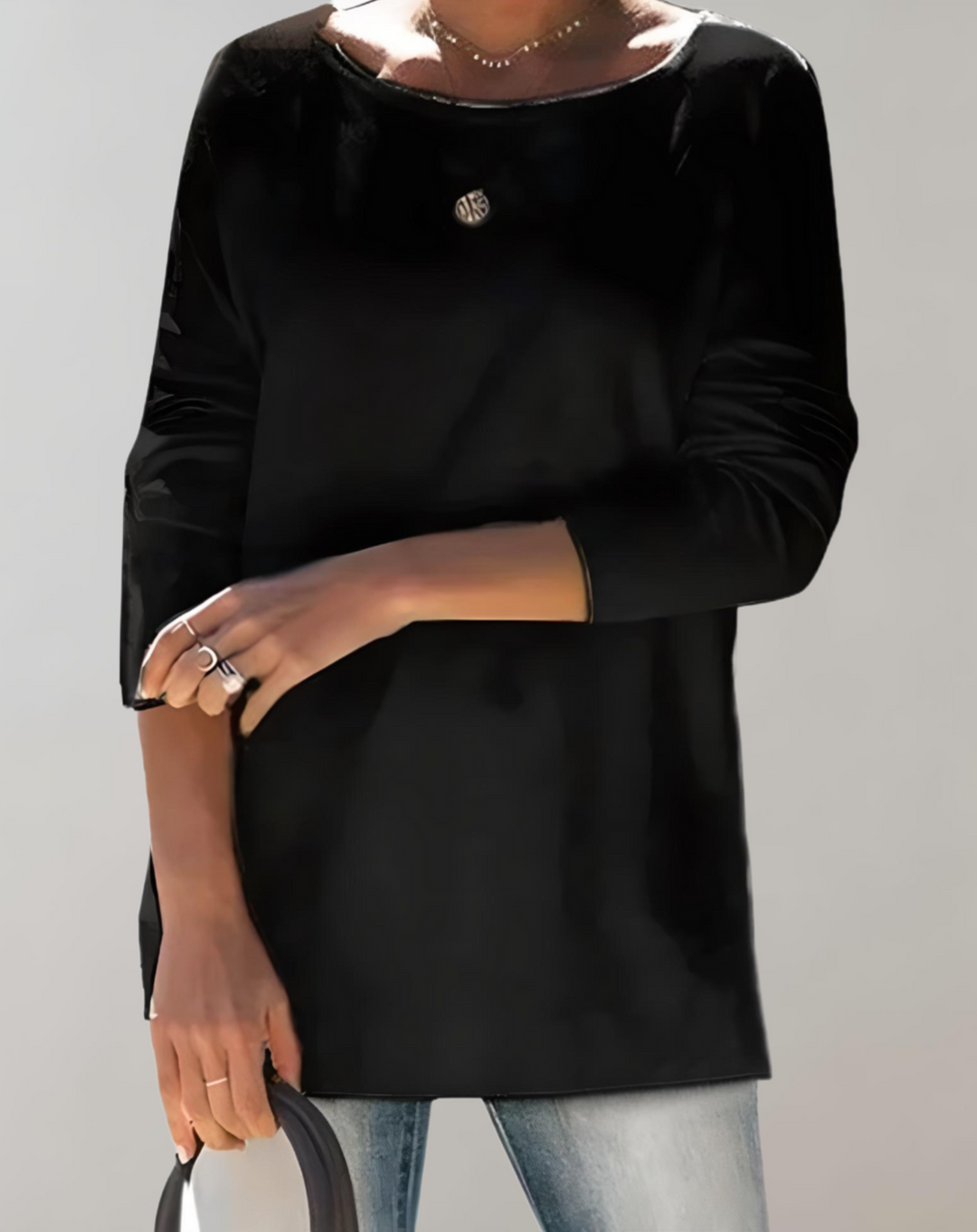 Heidi-Mode | Simpele Semi Oversized En Lange Trui Ronde Hals