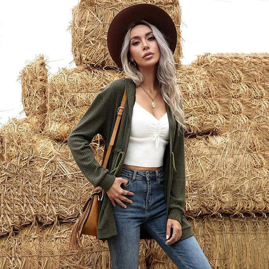 Heidi-Mode | Kapuzen Strick Strickjacke Pullover