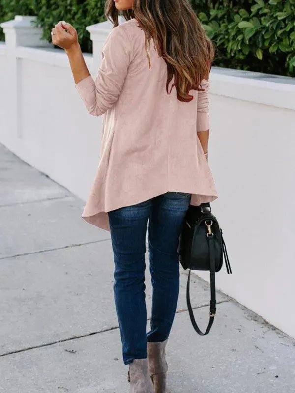 Heidi-Mode | Solid Windbreaker Vielseitiger Strickjacke Pullover