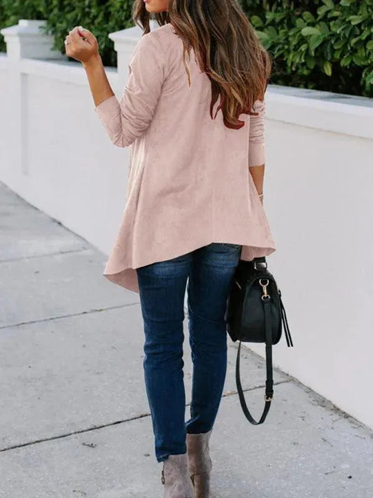 Heidi-Mode | Solid Windbreaker Vielseitiger Strickjacke Pullover