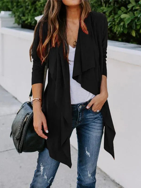 Heidi-Mode | Solid Windbreaker Vielseitiger Strickjacke Pullover