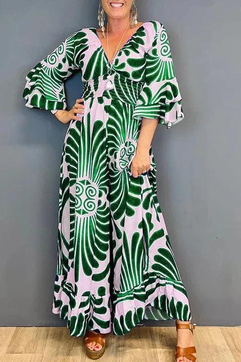 Heidi-Mode | Klassischer Bedruckter Jumpsuit
