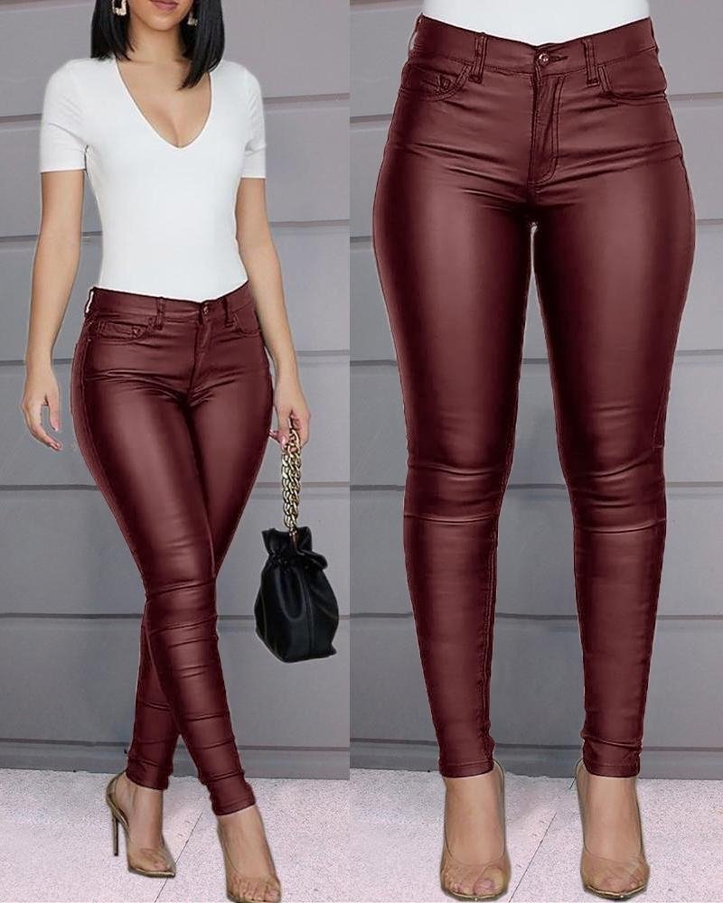 Heidi-Mode | Elegante Vegane Lederhose mit Engem Schnitt für Damen Ideal für Alle Jahreszeiten