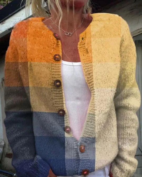 Heidi-Mode | Strickjacke mit Blumenmuster für Frauen