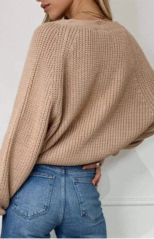 Heidi-Mode | Knopf Frauen Strickjacke Pullover