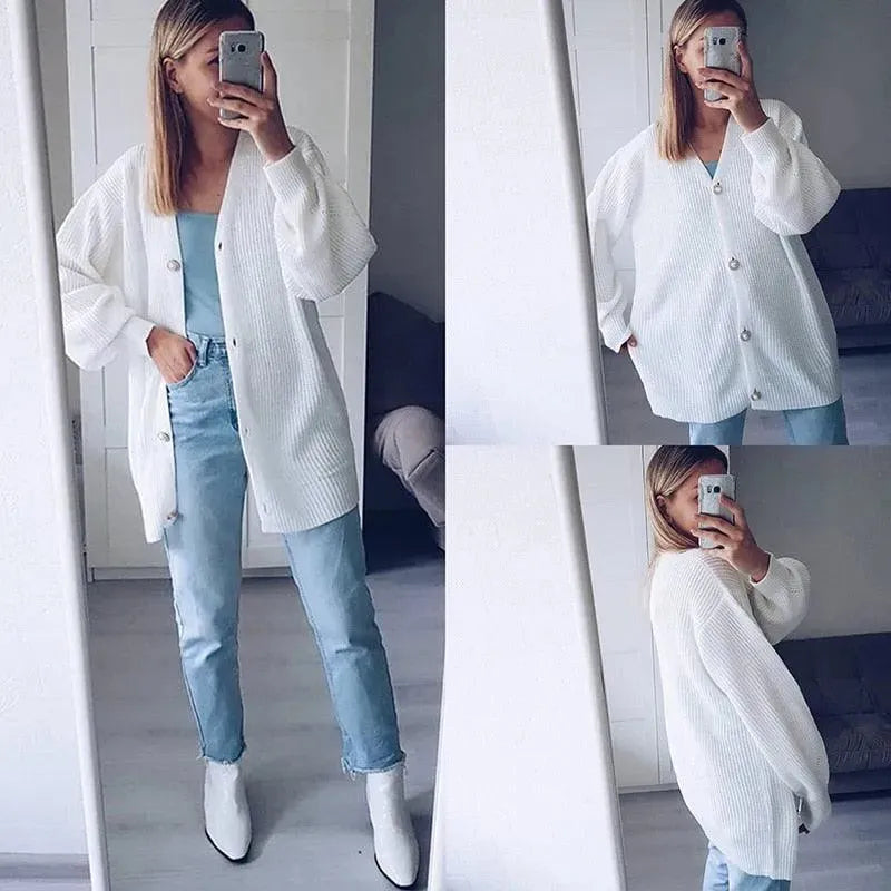 Heidi-Mode | Schlichte Strickjacke Pullover für Alltag