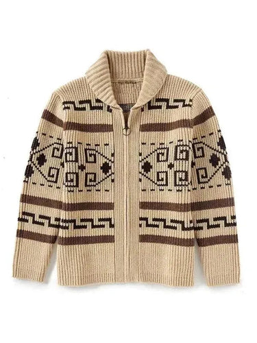 Heidi-Mode | Jacquard Herren Strickjacke Pullover