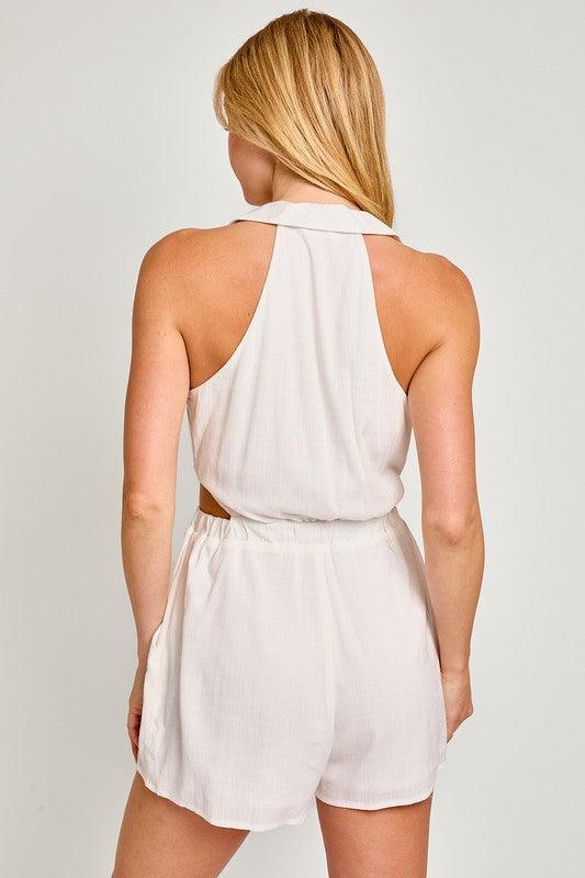 Heidi-Mode | Le Lis Kragenloser Ärmelloser Jumpsuit